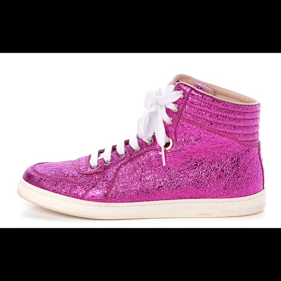 Gucci Metallic Cracked Calfskin Galassia Fuchsia - Picture 10 of 11